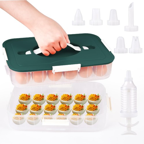 Layer deviled egg - egg, containers