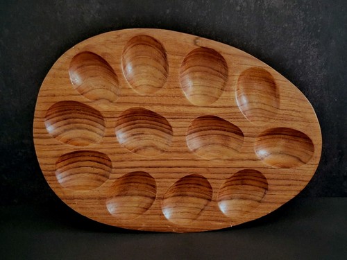 Vintage mcm teak wood deviled - teak,